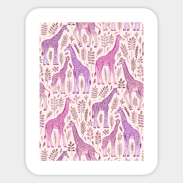 Pink Giraffe Pattern Sticker by micklyn